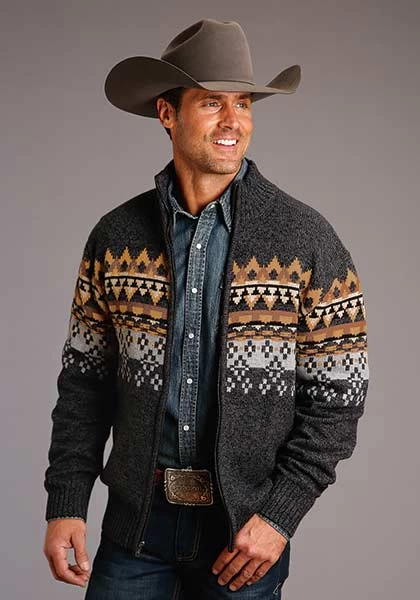 Stetson Men's Wool Blend Aztec Sweater - Image 2