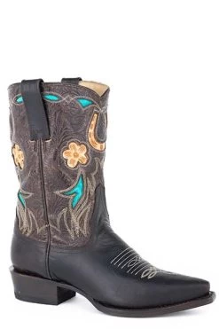 Stetson Women's Horseshoe & Flower Western Boot
