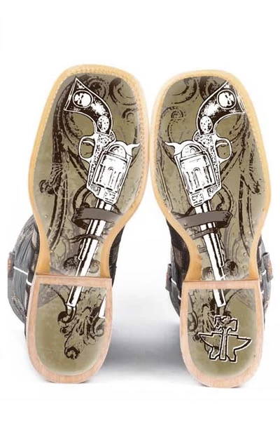 Tin Haul Men's "Gun Metal Check" Western Boot - Image 2