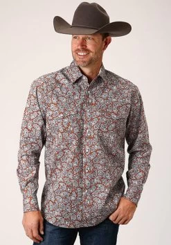 Roper Men's Copper Spring Paisley Shirt