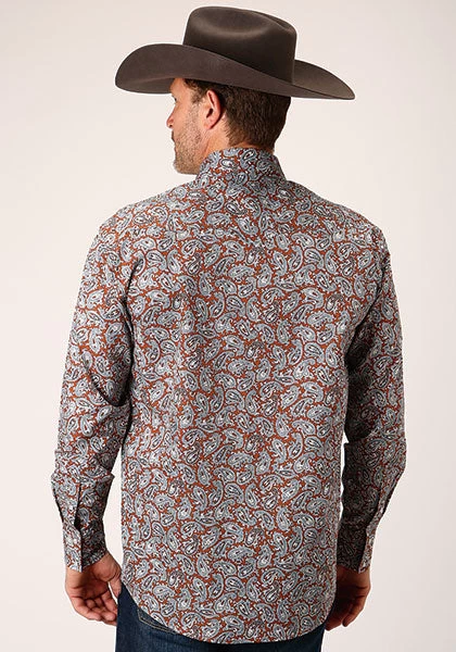Roper Men's Copper Spring Paisley Shirt - Image 2