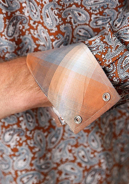 Roper Men's Copper Spring Paisley Shirt - Image 3