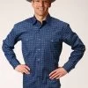 Roper Men's Long Sleeve Foulard Print Western Shirt