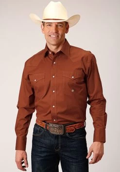 Roper Men's Solid Poplin Shirt