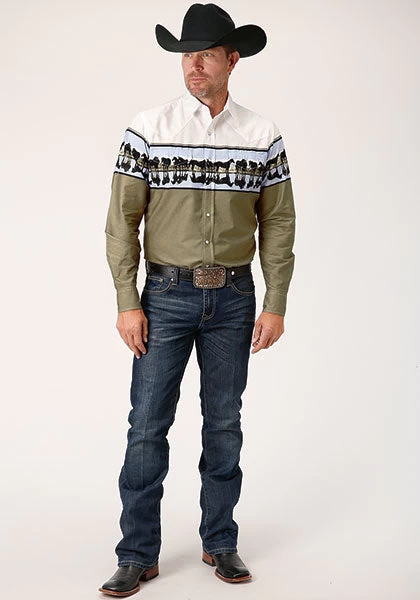 Roper Men's Waterside Reflection Border Shirt - Image 3