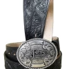 Men's Leather Trophy Tool Western Belt - Black