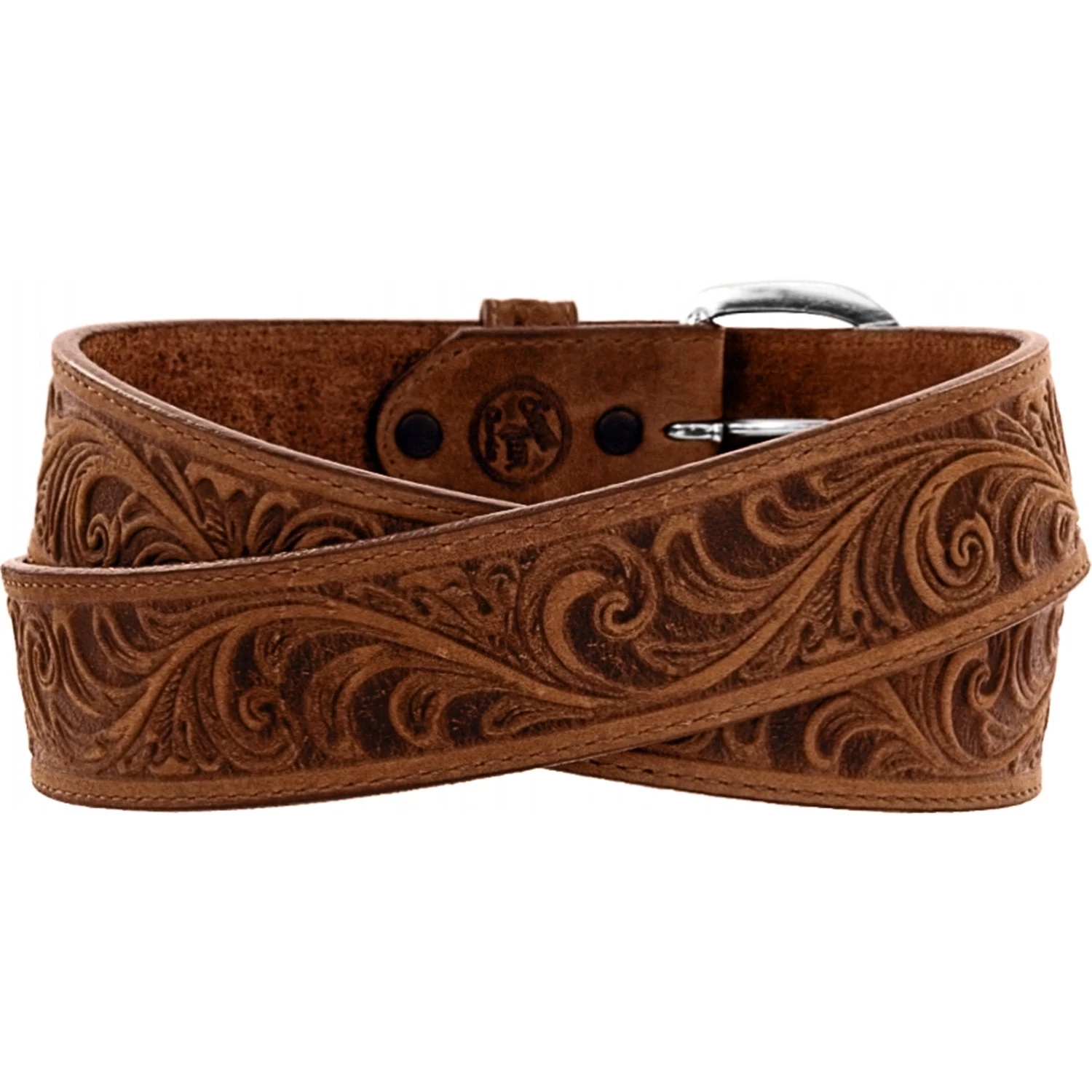 Men's Western Scroll Tooled Belt - Image 2