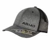 Ariat Men's Heather Grey With Black Logo Ball Cap