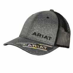Ariat Men's Heather Grey With Black Logo Ball Cap