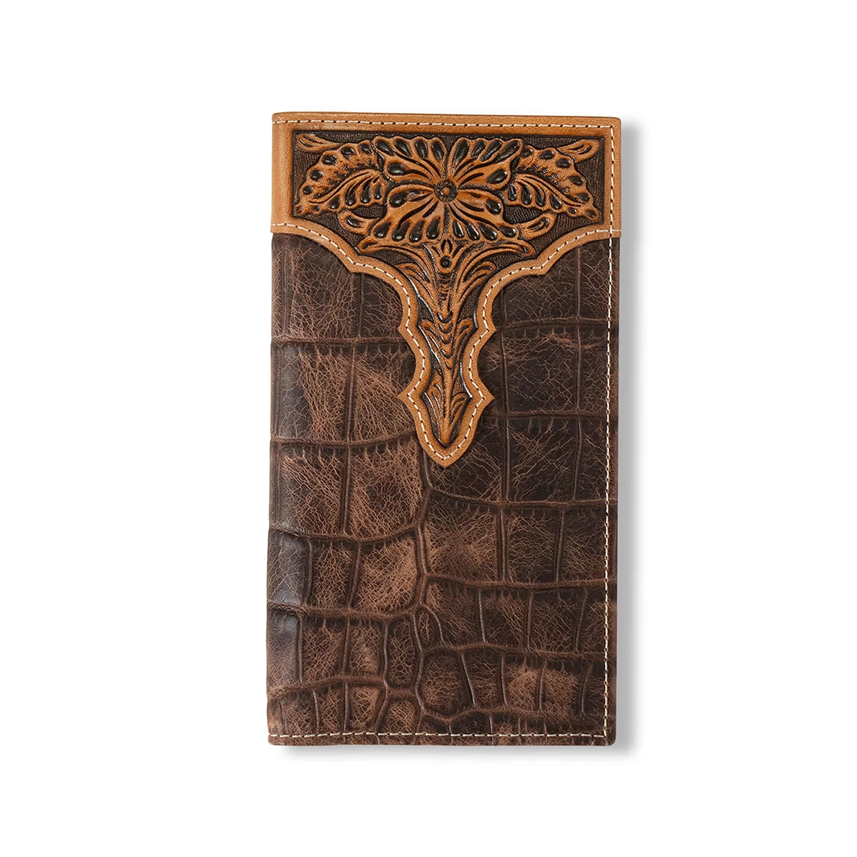 Ariat Men's Croc Floral Embossed Rodeo Wallet