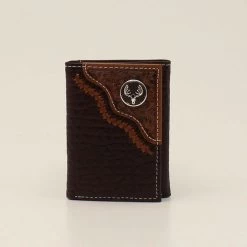 Nocona Men's Deer Skull Trifold Wallet