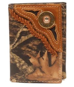 Nocona Men's Western Wallet Trifold 12 Gauge Shotgun Shell Concho