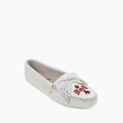 Minnetonka Moccasin Thunderbird Softsole - White