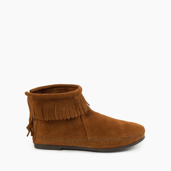 Minnetonka Moccasin Back Zip Hardsole Boot - Brown - Image 2