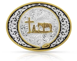Montana Silversmiths Montana Silversmith Ranch Rope Christian Cowboy Buckle