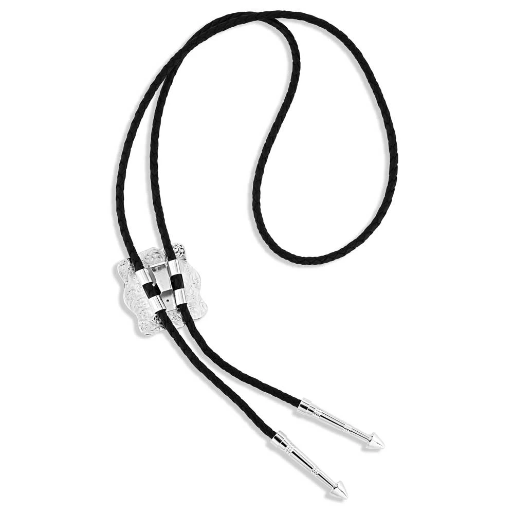 Montana Silversmiths Scalloped Square Bolo Tie - Image 2