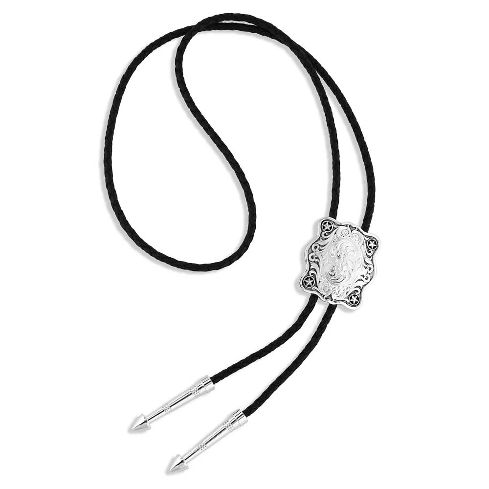 Montana Silversmiths Scalloped Square Bolo Tie - Image 3