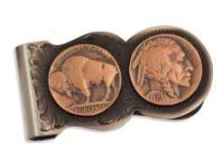 Montana Silversmiths Montana Silversmith Scalloped Vintage Bronze Buffalo Nickel Money Clip