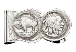 Montana Silversmiths Montana Silversmith Buffalo Indian Nickel Scalloped Money Clip