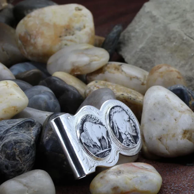 Montana Silversmiths Montana Silversmith Buffalo Indian Nickel Scalloped Money Clip - Image 2