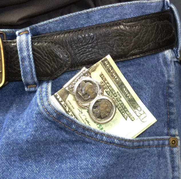 Montana Silversmiths Montana Silversmith Buffalo Indian Nickel Scalloped Money Clip - Image 3