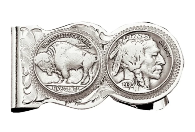 Montana Silversmiths Montana Silversmith Buffalo Indian Nickel Scalloped Money Clip