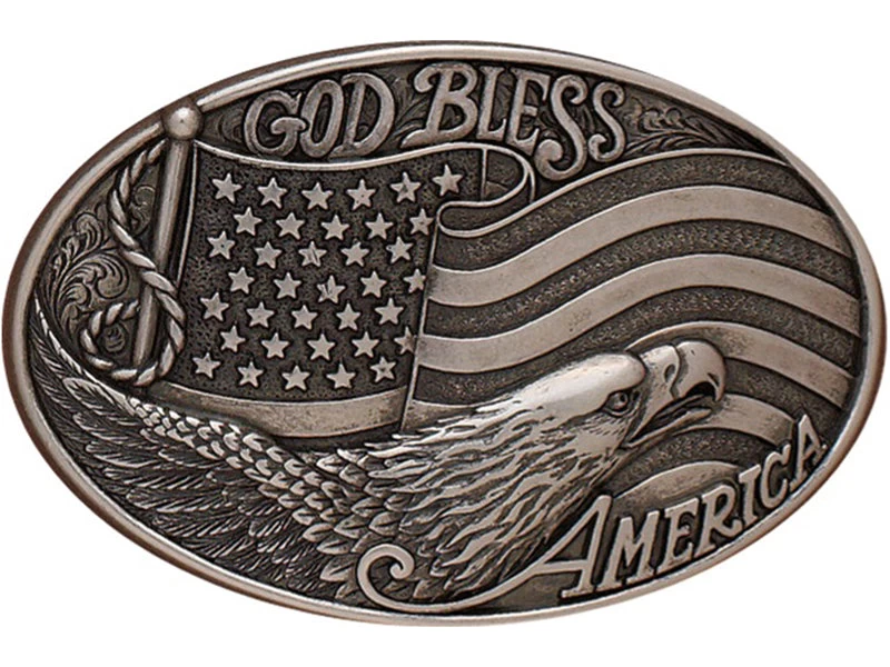 Nocona God Bless America Belt Buckle