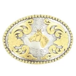 Nocona Oval Horse Head Belt Buckle