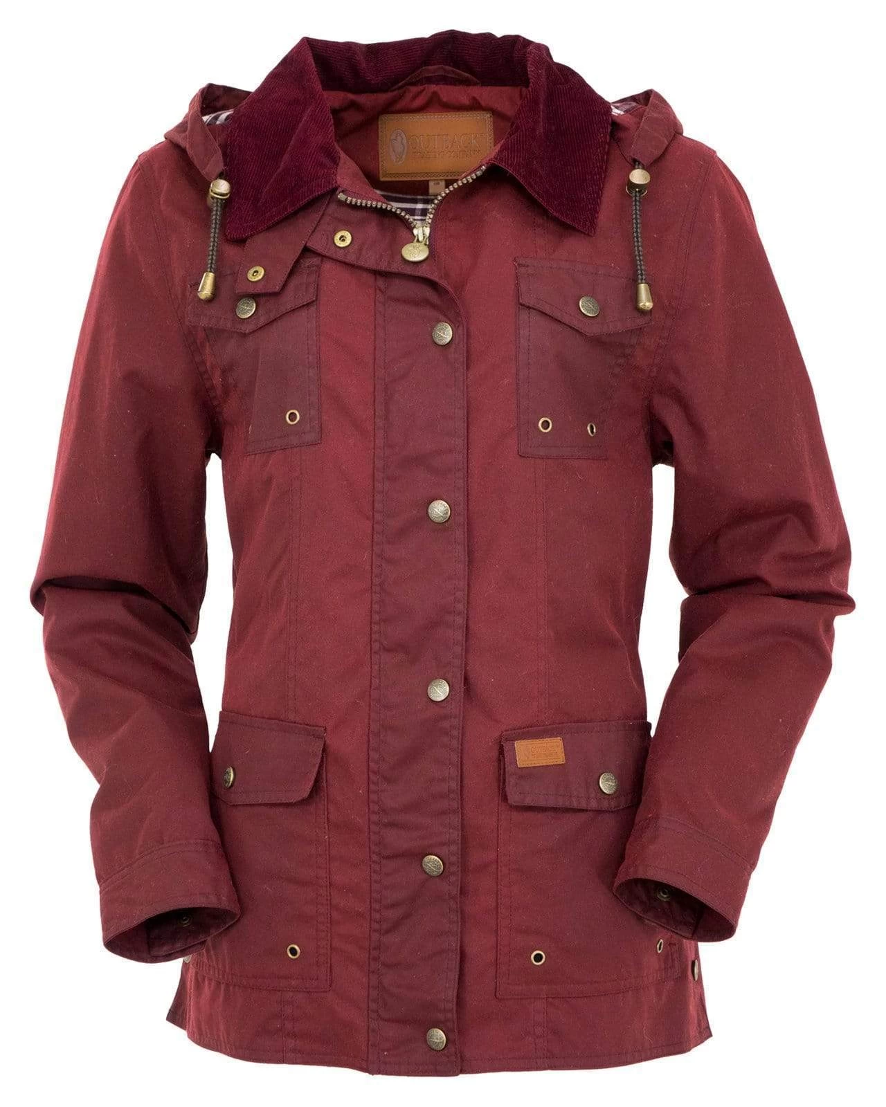 Outback Women's Jill-A-Roo Oilskin Jacket - Berry