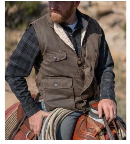 Outback Trading Men's Cobar Brown Vest - Image 5