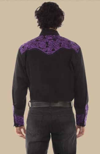 Scully Men's Retro Gunfighter Western Shirt - Purple - Image 2
