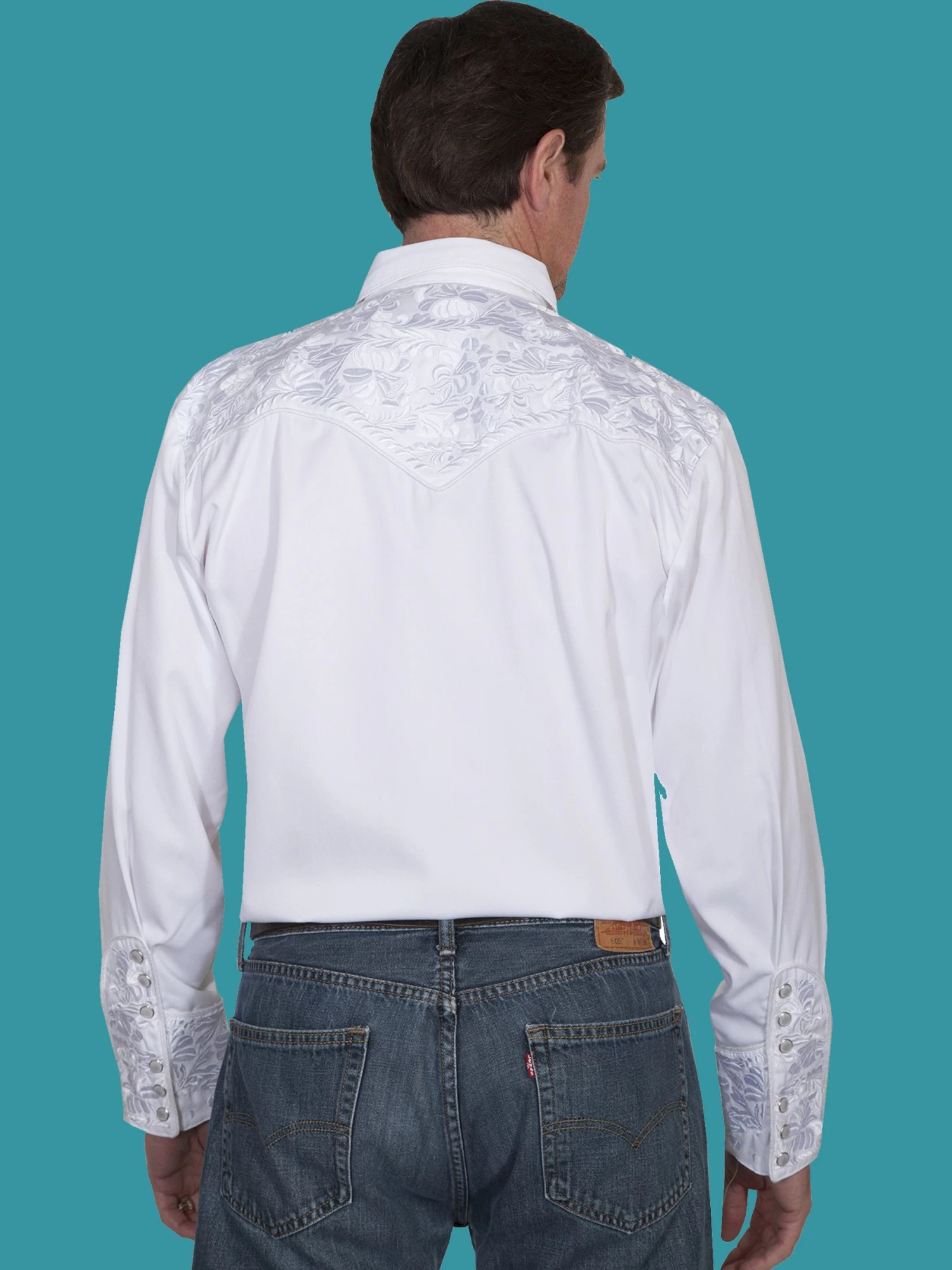 Scully Men's Retro Gunfighter Western Shirt - White - Image 2