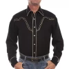 Scully Men's Long Sleeve Embroidered Diamonds Western Shirt