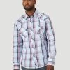 Wrangler Men's Chambray Blue Plaid Shirt