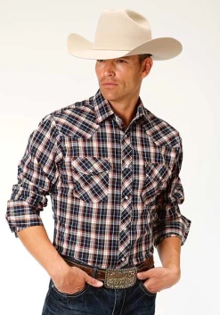 Roper Men's Long Sleeve Plaid Western Shirt