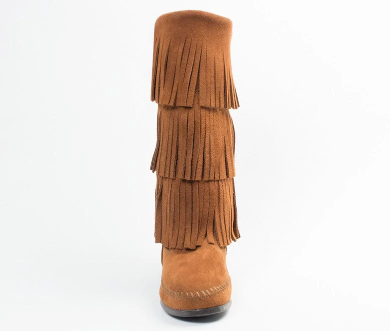 Minnetonka Women's Brown 3-Layer Fringe Boot - Image 2