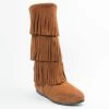 Minnetonka Women's Brown 3-Layer Fringe Boot