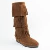 Minnetonka Women's Dusty Brown 3-Layer Fringe Boot